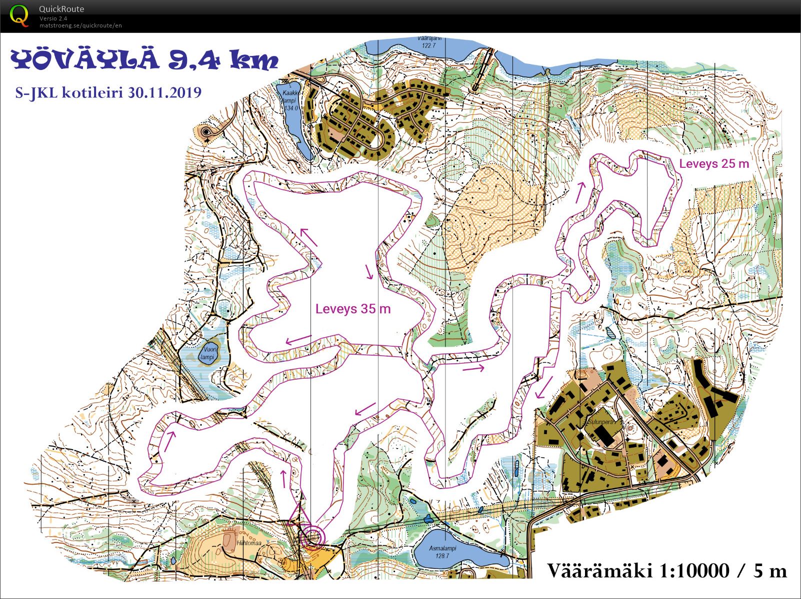 Yöväylä - November 30th 2019 - Orienteering Map from Samuel Heinonen
